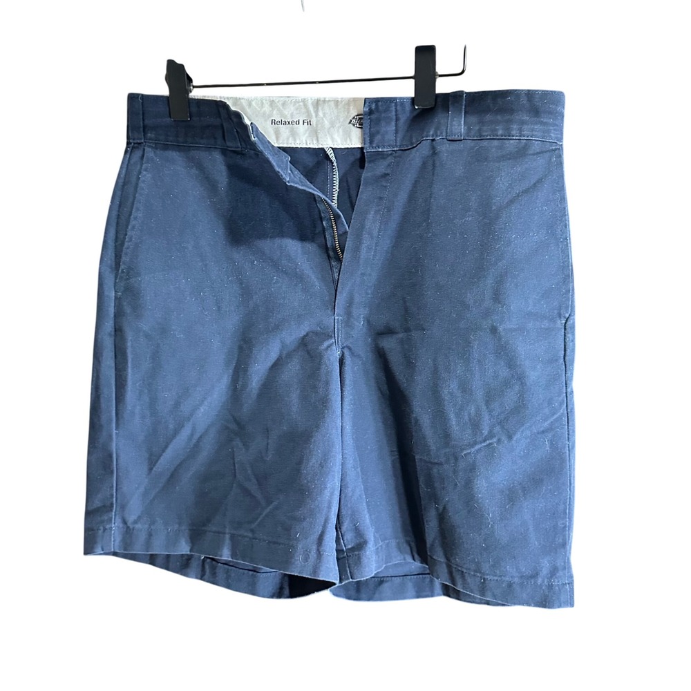 Dickies Relaxed Fit Navy Blue Work Shorts Men's Size 34 Flat‎ Front Casual Chino